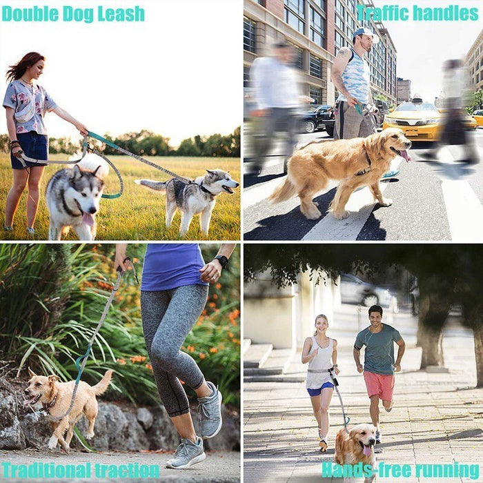 Waist-Belt Double Bungee Dog Leash