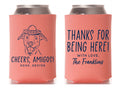 Wedding Can Cooler #240R - Custom Pet Illustration - Cheers Amigo - Wedding Favors, Beverage Holder, Wedding Favor, Can Holder, Insulator