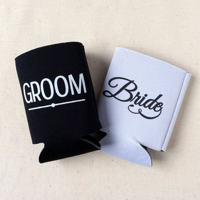 Wedding Can Cooler #240R - Custom Pet Illustration - Cheers Amigo - Wedding Favors, Beverage Holder, Wedding Favor, Can Holder, Insulator