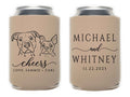 Wedding Can Cooler #241R - Custom Pet Illustration - Cheers - Wedding Favors, Beverage Holder, Wedding Favor, Can Holder, Pet Insulator