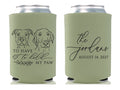Wedding Can Cooler #245R - Custom Pet Illustration - To have & To Hold - Wedding Favors, Beverage Holder, Wedding Favor, Can Holder, Pet Can