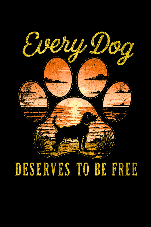 Western Sunset Paw Print Cotton Tee – Pigment-Dyed Unisex