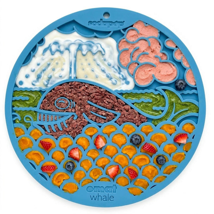 Whale-Pattern Licking Mat with Suction Cups