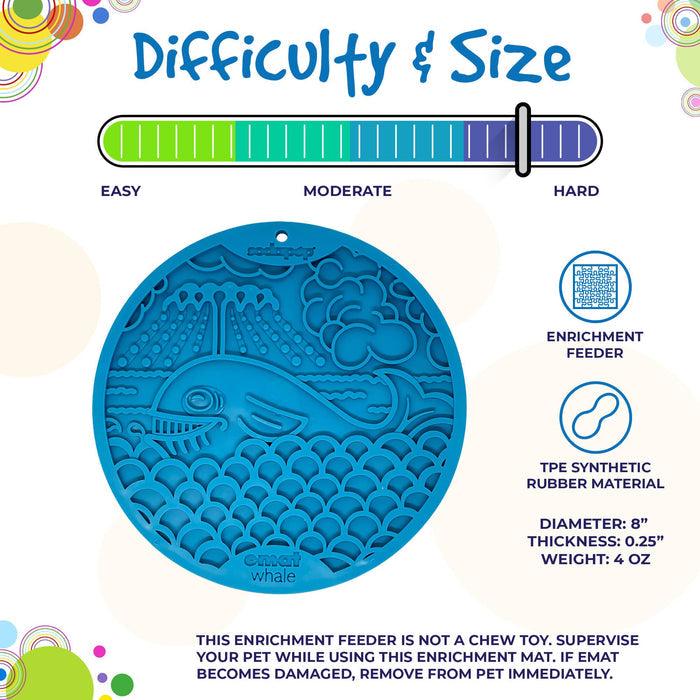 Whale-Pattern Licking Mat with Suction Cups