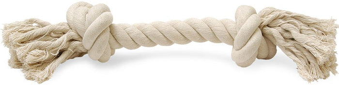 White Two-Knot Rope Dog Toy