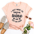 Wine and Pet My Dog Paw Tee
