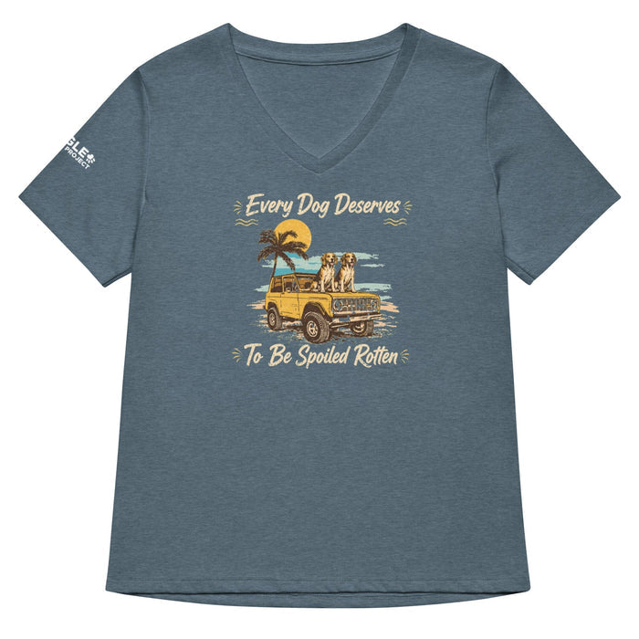 Women’s Spoiled Rotten Dog Graphic V-Neck Tee