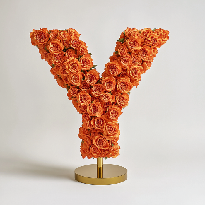 Yperion Orange Rose Letter Y Lamp