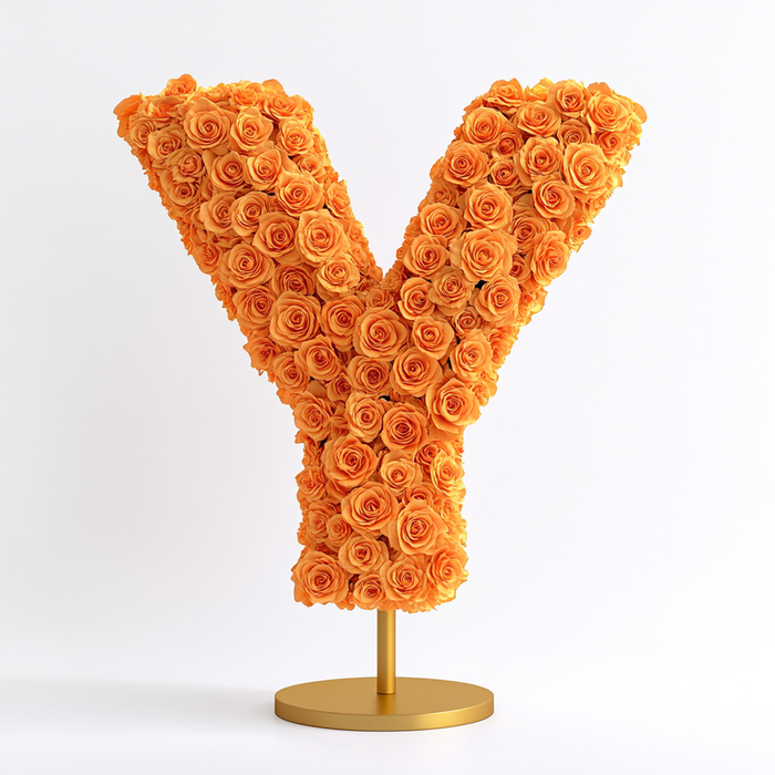 Yperion Orange Rose Letter Y Lamp